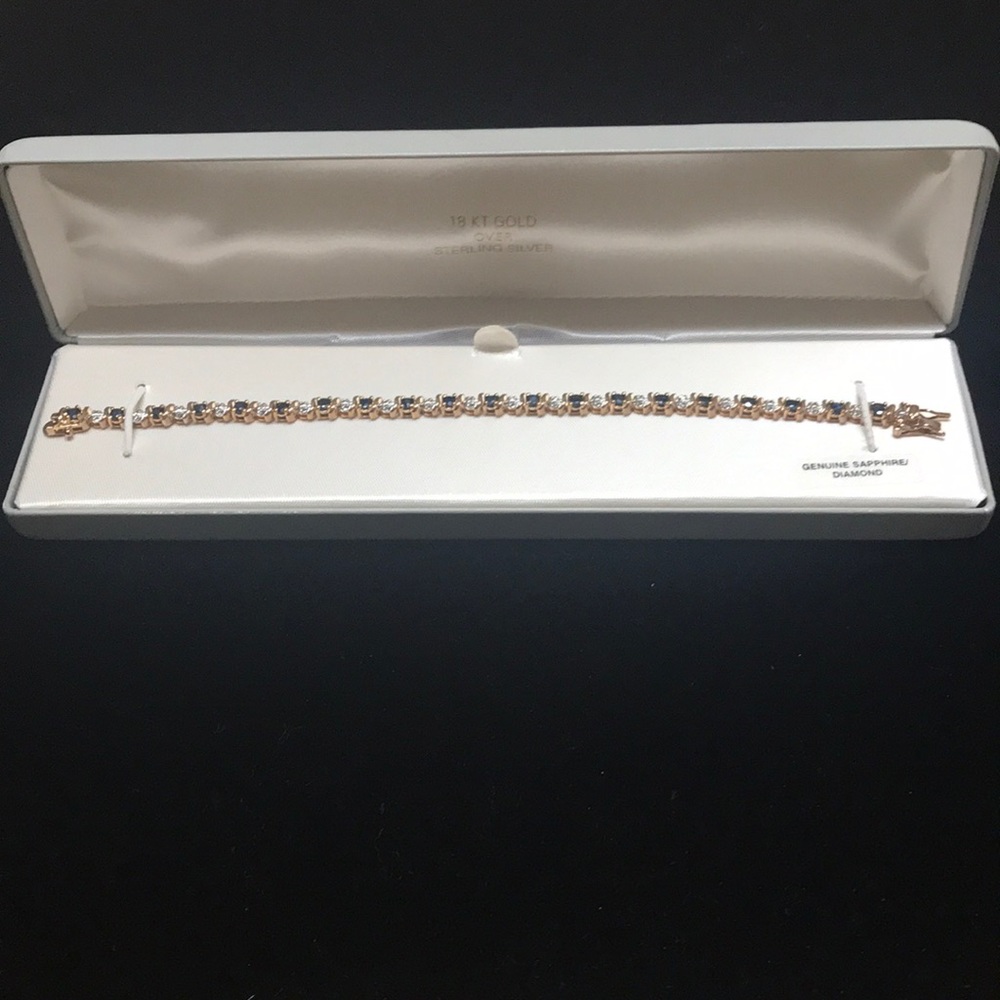 Genuine Sapphire and Diamond Bracelet